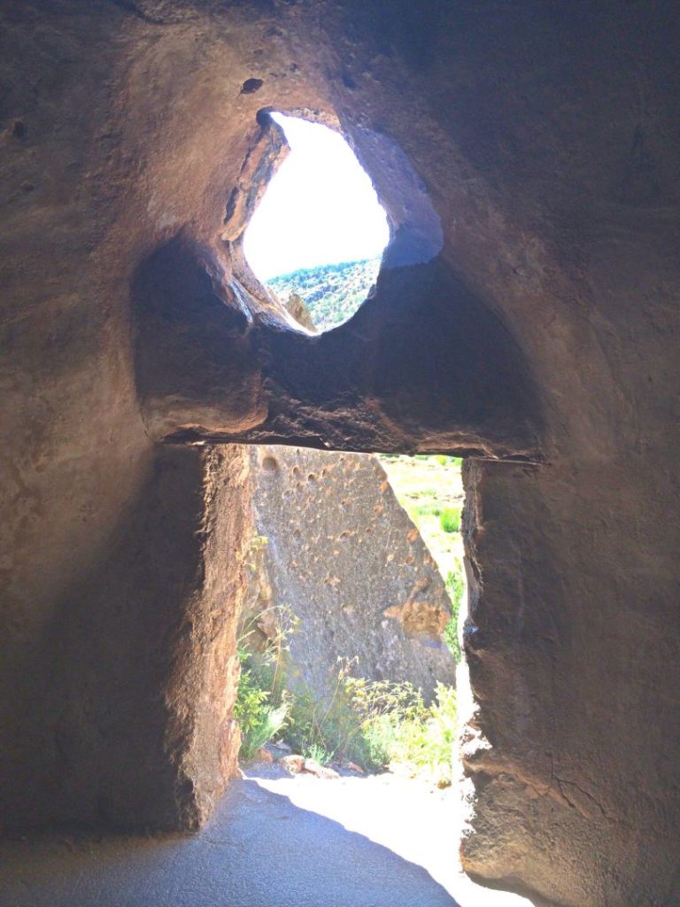 Looking out of a cave